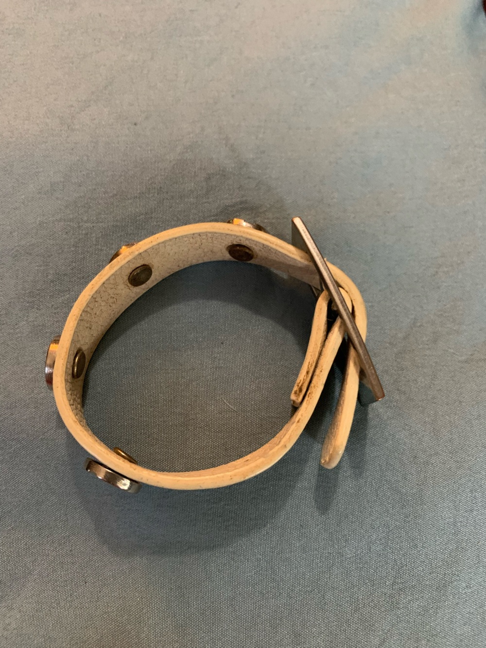 Guess Faux Leather Strap Bracelet with Metal Stud Accents